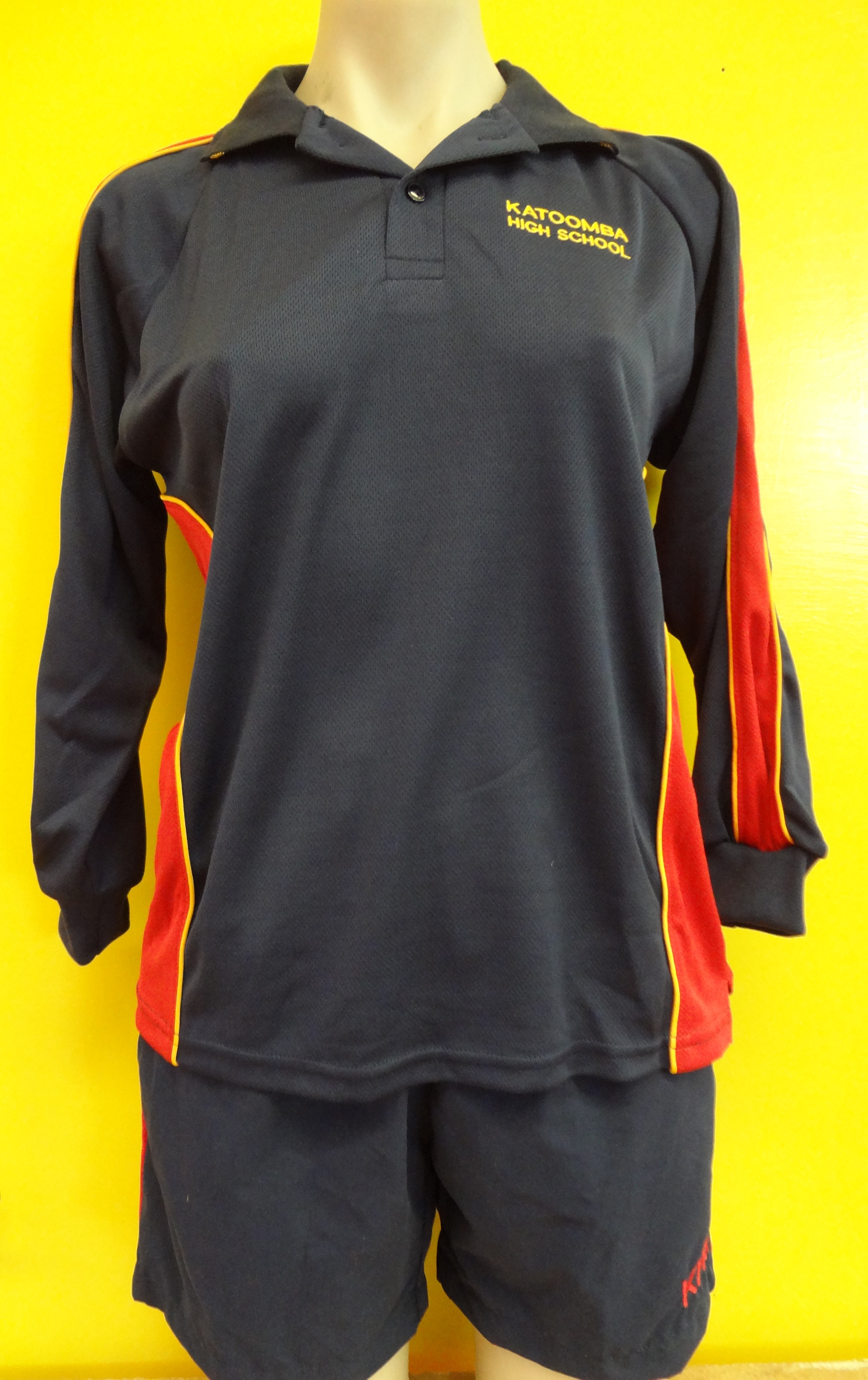 Sport long sleeved polo shirt and shorts